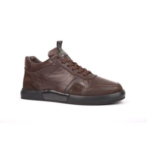 Marcomen Kahverengi Hakiki Deri Yumuşak Taban Günlük Sneaker Casual Erkek Ayakkabı - 281737-14018