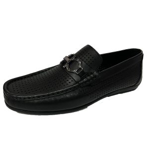 1055 Serdar Shoes Siyah Deri Delikli Ayakkabı