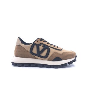 Hakiki Deri ve Tekstil Hafif Tasarım Erkek Camel Renk Sneaker Ayakkabı