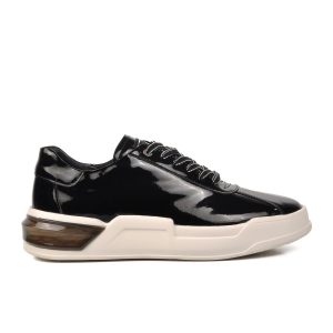 Siyah Rugan Beyaz Hakiki Deri Erkek Sneaker
