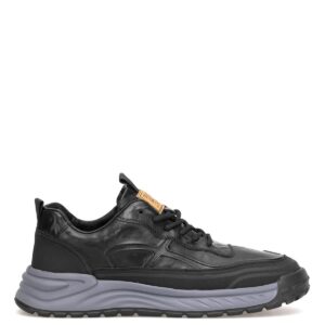 25K570-1 Erkek Hakiki Deri Klasik Sneaker Siyah